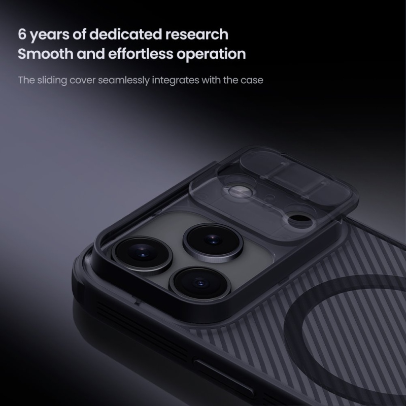 Nillkin CamShield PRO Magnetic Zadní Kryt pro Apple iPhone 17 Pro Transparent Black