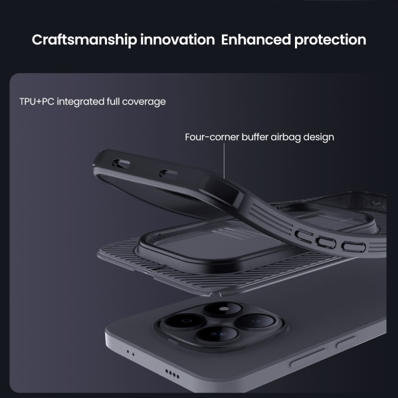 Nillkin CamShield PRO Zadní Kryt pro Xiaomi Redmi Note 15 Pro+ 5G Transparent Black