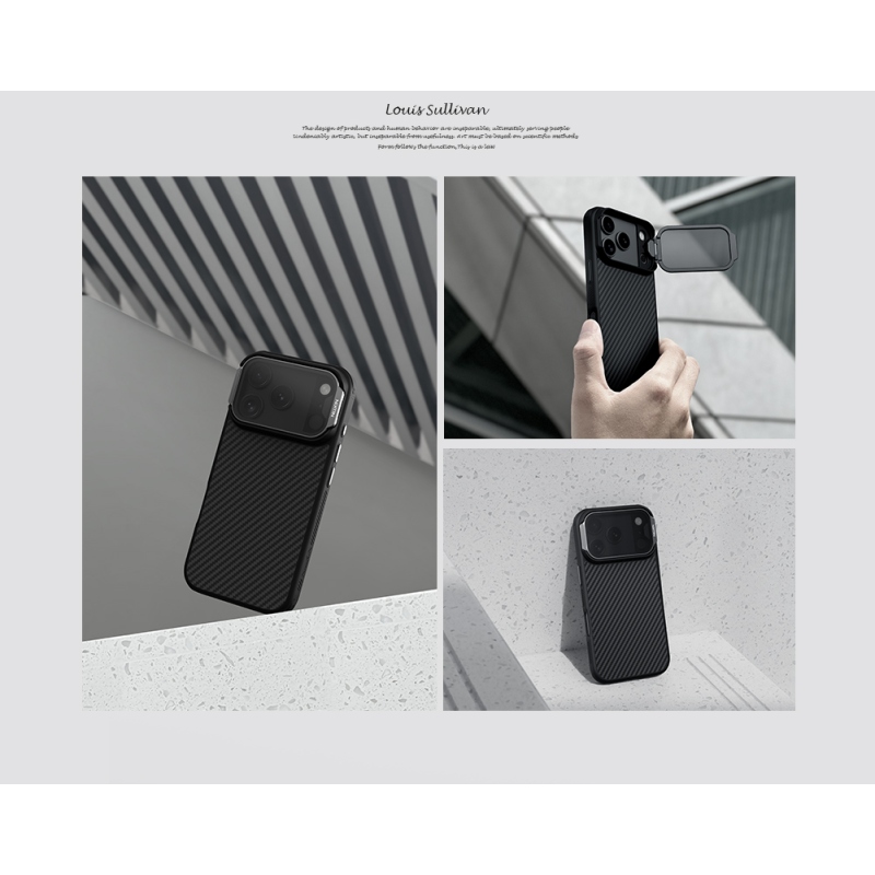 Nillkin CarboProp Aramid Magnetic Zadní Kryt pro Apple iPhone 17 Pro Black