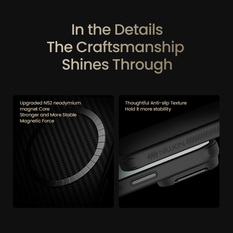 Nillkin CarboProp Aramid Magnetic Zadní Kryt pro Apple iPhone 17 Pro Max Black