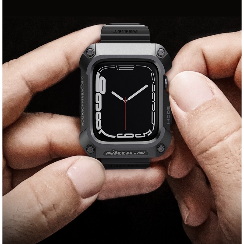 Nillkin DynaGuard Řemínek + Kryt pro Apple Watch Series 45mm 7/8/9 Gray