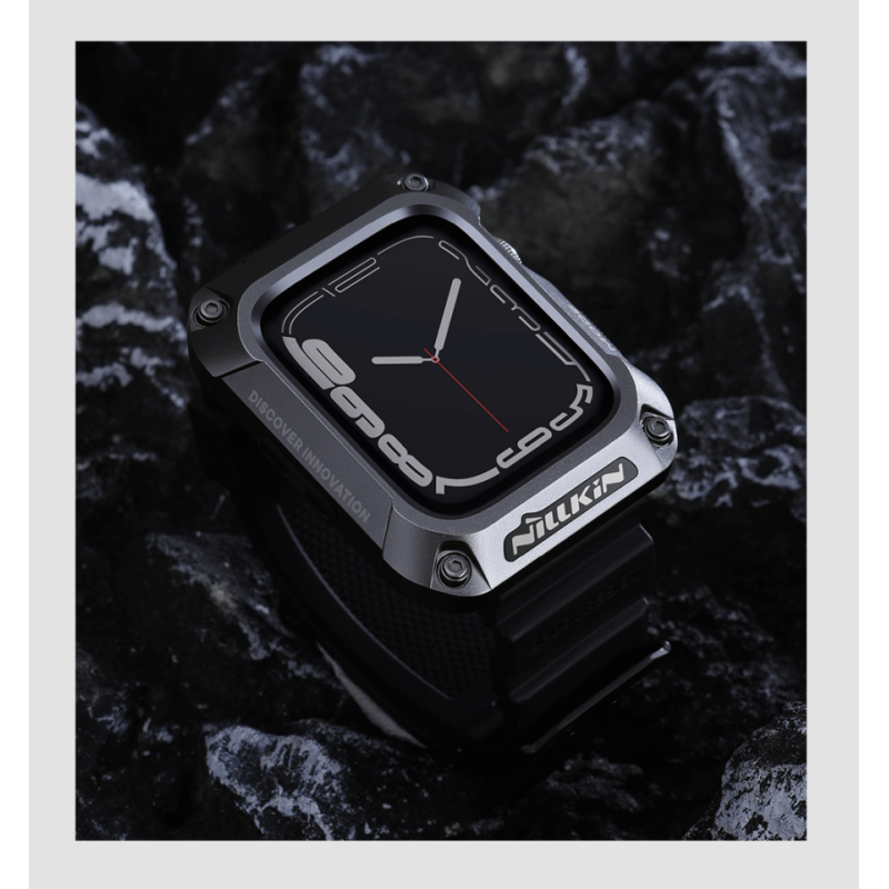 Nillkin DynaGuard Řemínek + Kryt pro Apple Watch Series 45mm 7/8/9 Gray