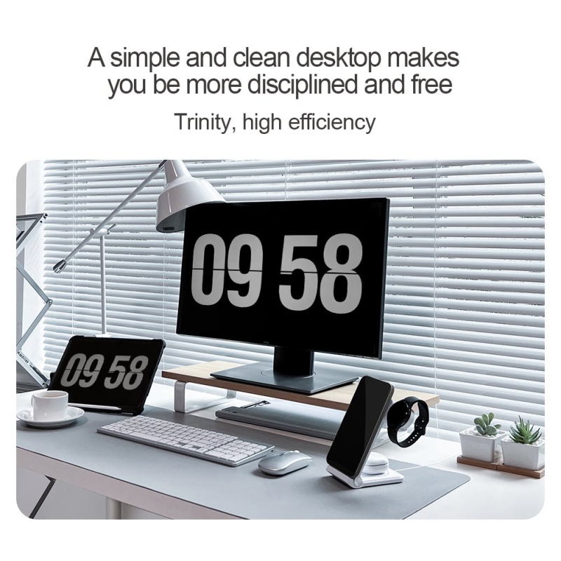 Nillkin PowerTrio 3v1 Bezdrátová Nabíječka MagSafe pro Samsung Watch White