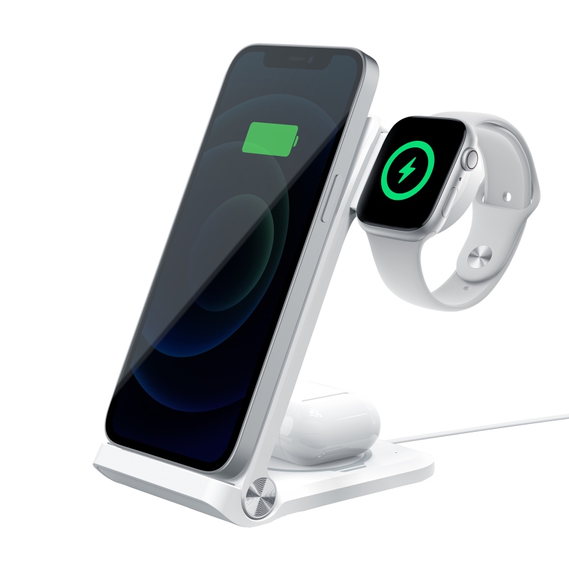 Nillkin PowerTrio 3v1 Bezdrátová Nabíječka pro Apple Watch White (MFI)