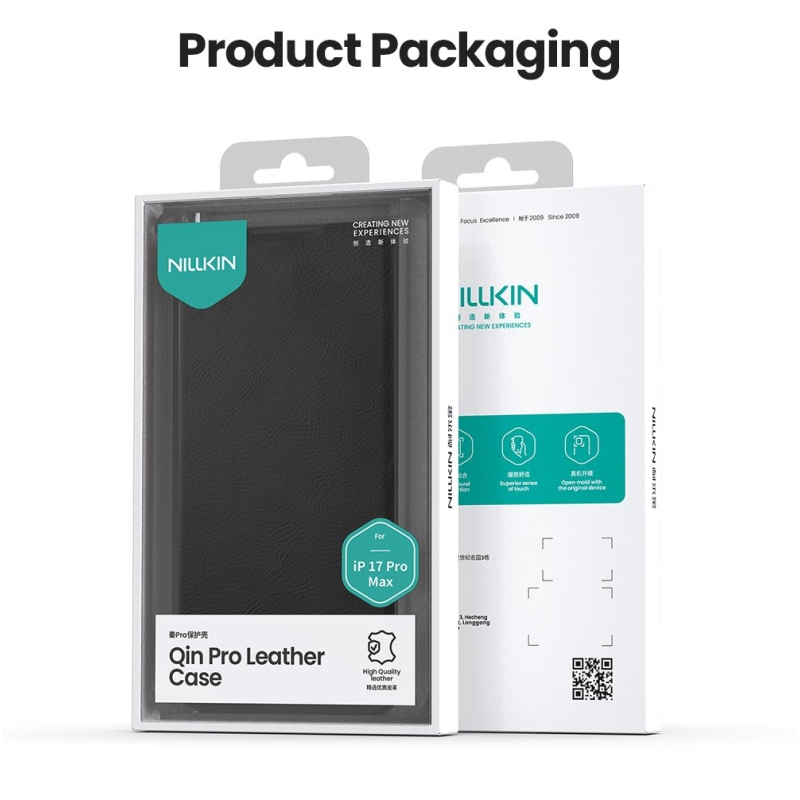 Nillkin Qin Book PRO Pouzdro pro Apple iPhone 17 Pro Max Black