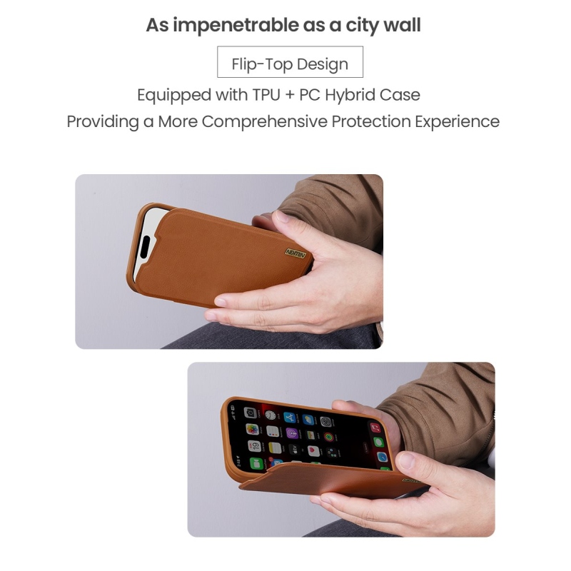Nillkin Qin Book PRO Pouzdro pro Apple iPhone 17 Pro Max Brown