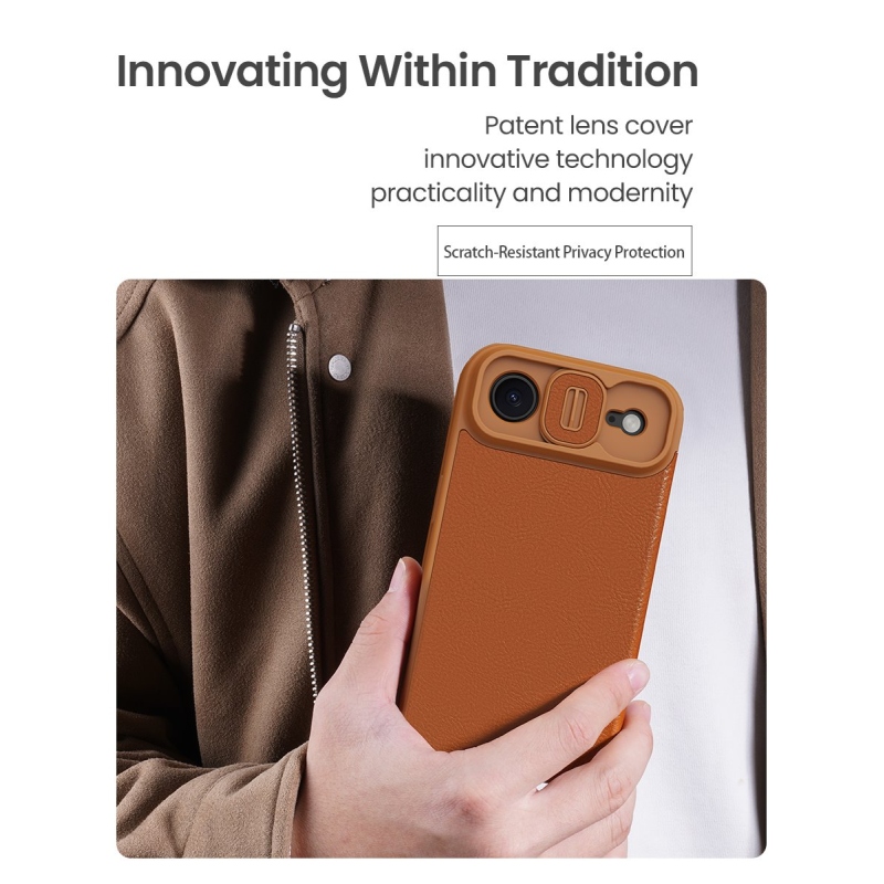 Nillkin Qin Book PRO Pouzdro pro Apple iPhone Air Brown