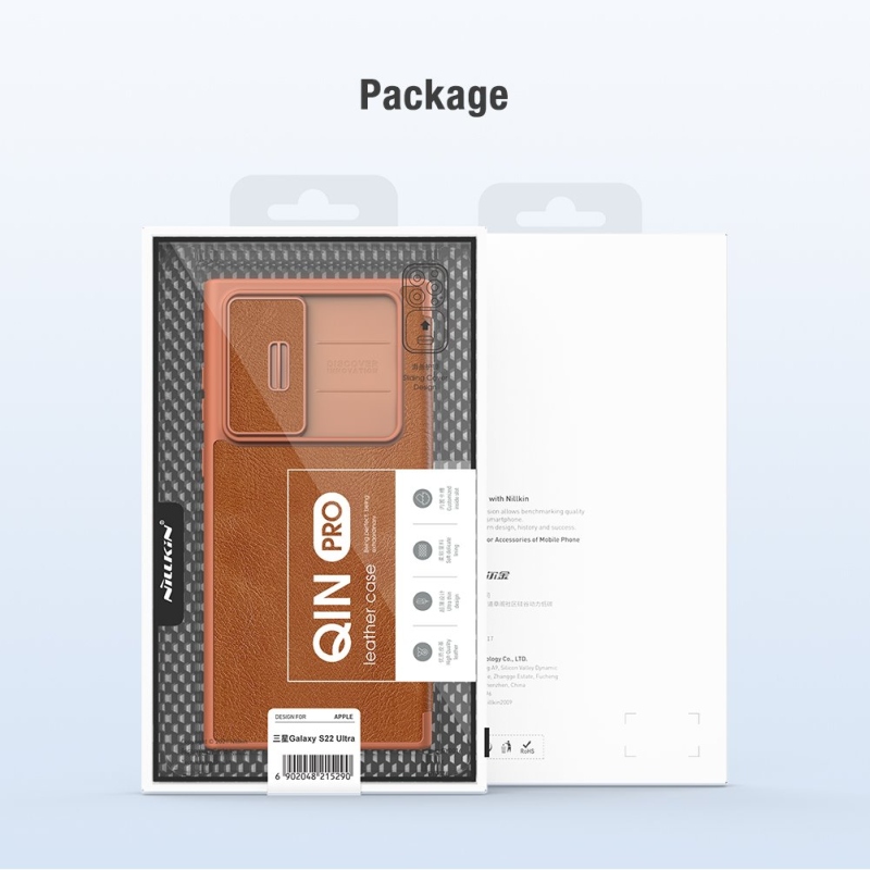 Nillkin Qin Book PRO Pouzdro pro Samsung Galaxy S22 Ultra Black