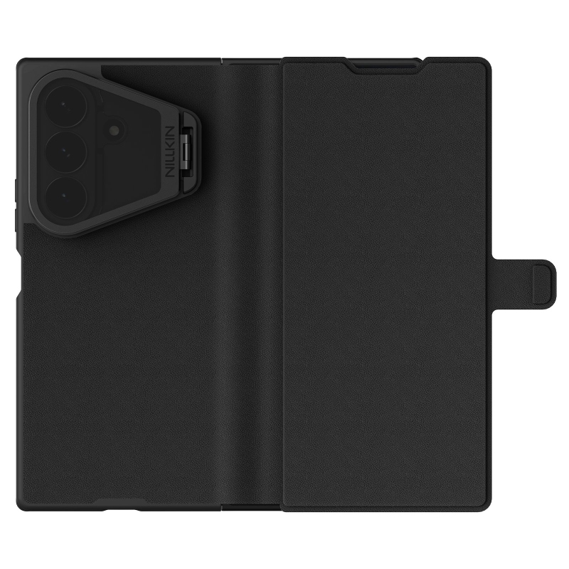 Nillkin Qin Book Prop Silicone Leather Magnetic Pouzdro pro Samsung Galaxy Z Fold 8 Ultra Black