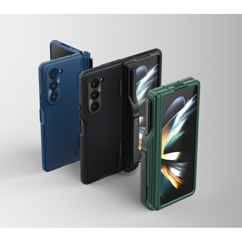 Nillkin Super Frosted FOLD Slot+Stand Zadní Kryt pro Samsung Galaxy Z Fold 5 Deep Green