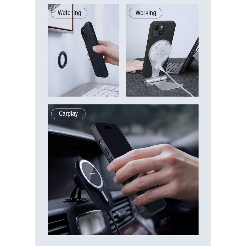 Nillkin Super Frosted PRO Magnetic Zadní Kryt pro Apple iPhone 15 Black