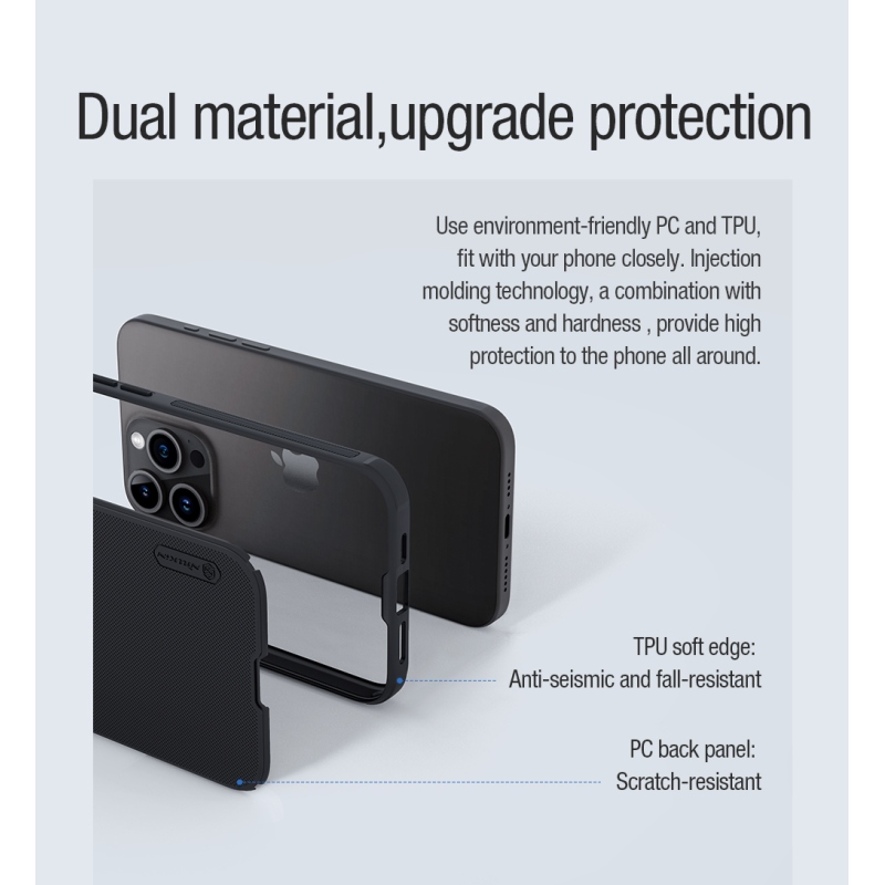 Nillkin Super Frosted PRO Magnetic Zadní Kryt pro Apple iPhone 15 Pro Max Black