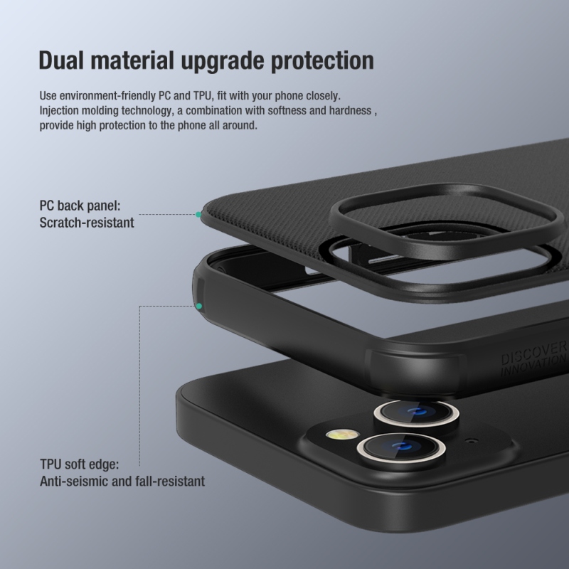 Nillkin Super Frosted PRO Zadní Kryt pro Apple iPhone 13/14 Black (Without Logo Cutout)