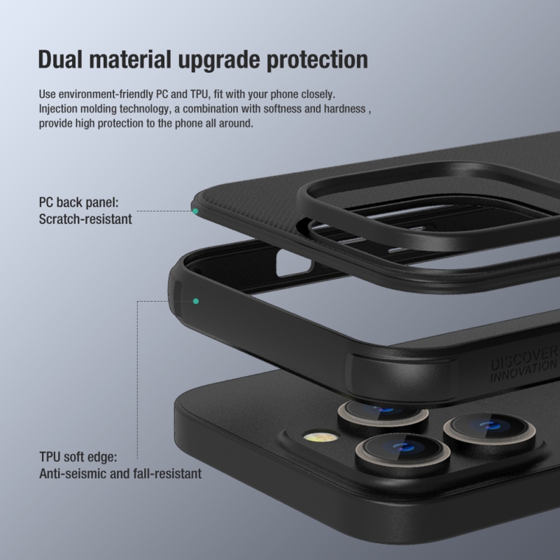 Nillkin Super Frosted PRO Zadní Kryt pro Apple iPhone 14 PRO Black (Without Logo Cutout)
