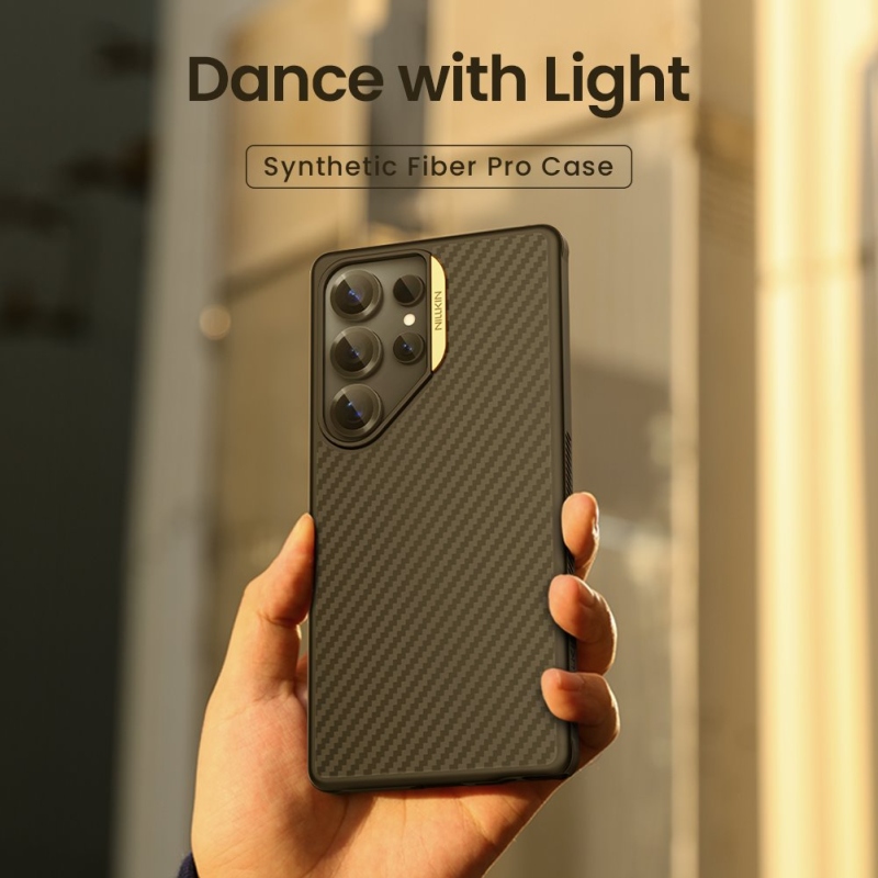 Nillkin Synthetic Fiber PRO Magnetic Ochranný Zadní Kryt pro Samsung Galaxy S25 Ultra Black 