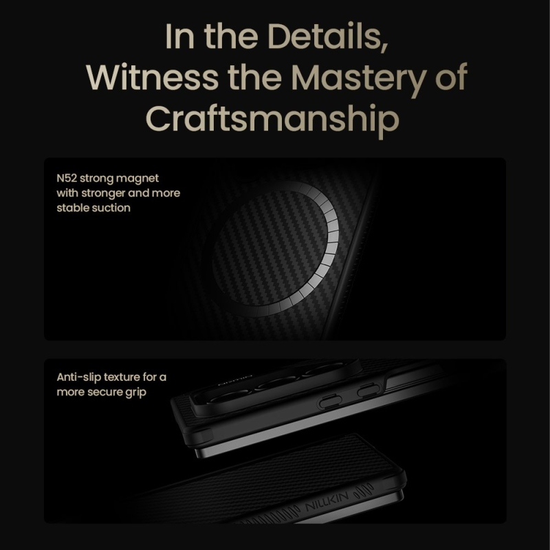 Nillkin Synthetic Fiber PRO Magnetic Pen Slot Zadní Kryt pro Samsung Galaxy Z Fold 7 Golden