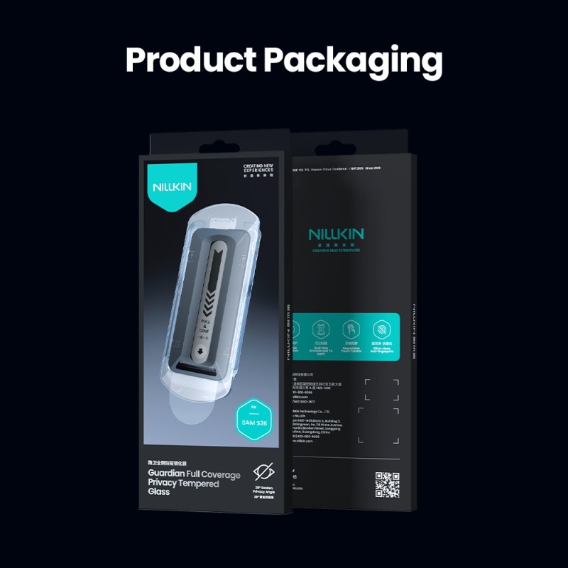 Nillkin Tvrzené Sklo 0.25mm Guardian 2.5D pro Samsung Galaxy S26 Black (s aplikátorem)