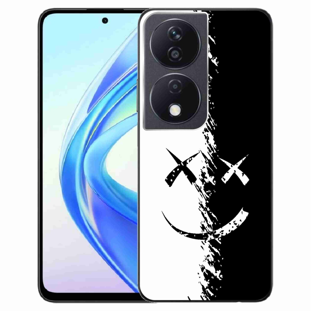Gelový kryt mmCase na Honor X7b/Honor 90 Smart - černobílý smajlík
