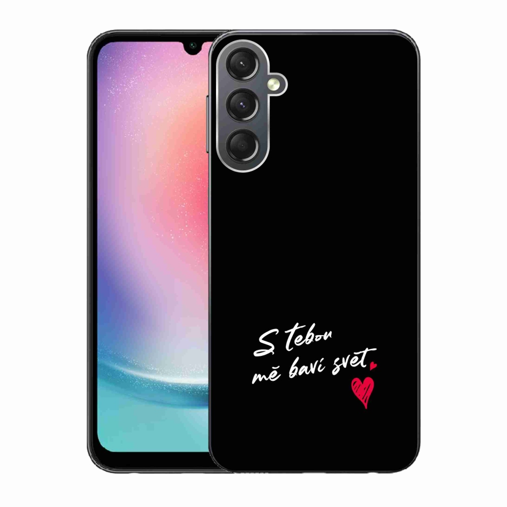 Gelový kryt mmCase na Samsung Galaxy A24 - zamilovaný text 1 černé pozadí