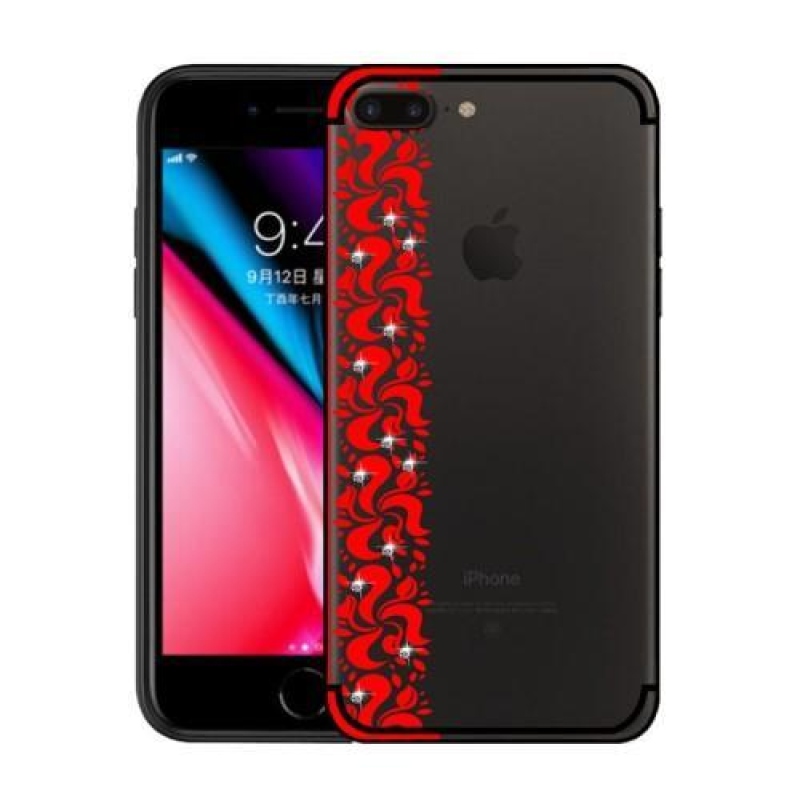 Nixi gelový obal s krajkovým motivem na iPhone 8 Plus a iPhone 7 Plus - červený
