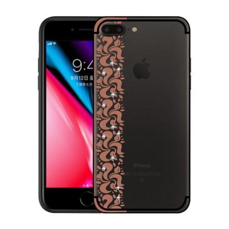 Nixi gelový obal s krajkovým motivem na iPhone 8 Plus a iPhone 7 Plus - hnědý