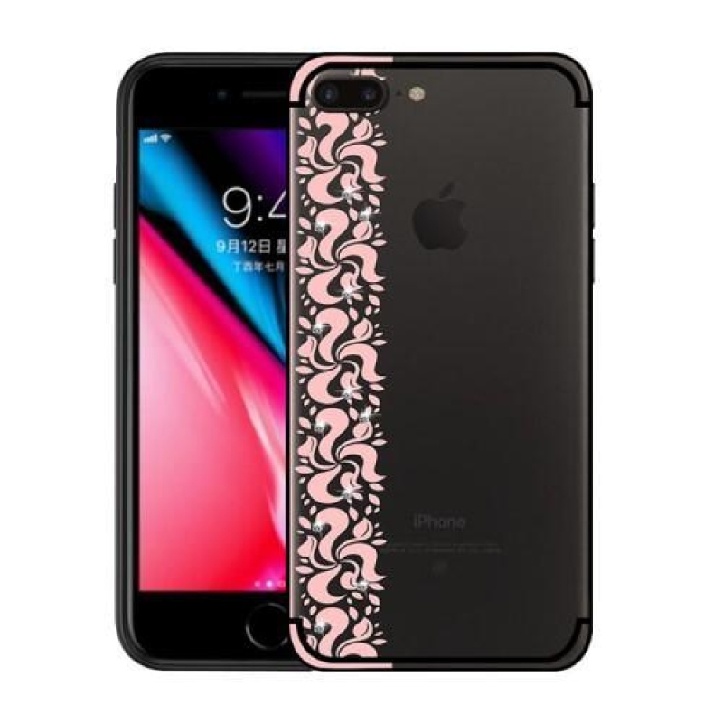 Nixi gelový obal s krajkovým motivem na iPhone 8 Plus a iPhone 7 Plus - růžový