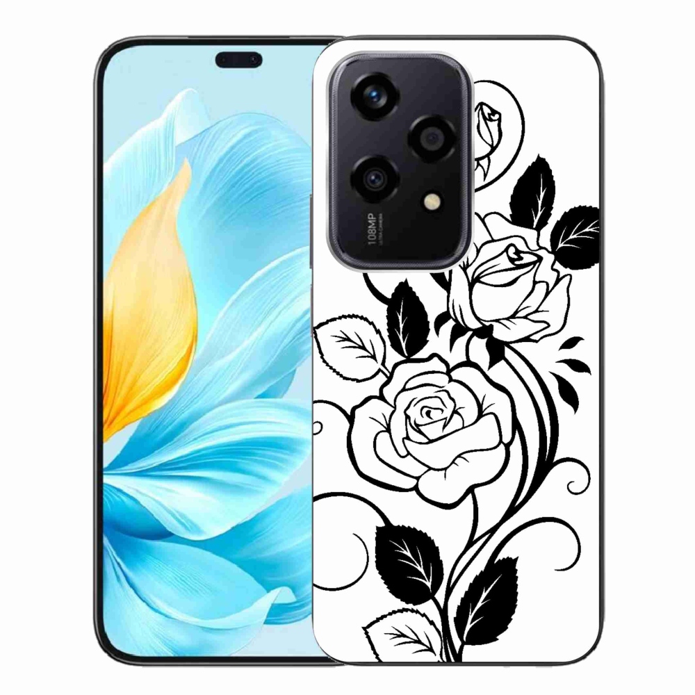 Gelový kryt mmCase na Honor 200 Lite 5G - černobílá růže