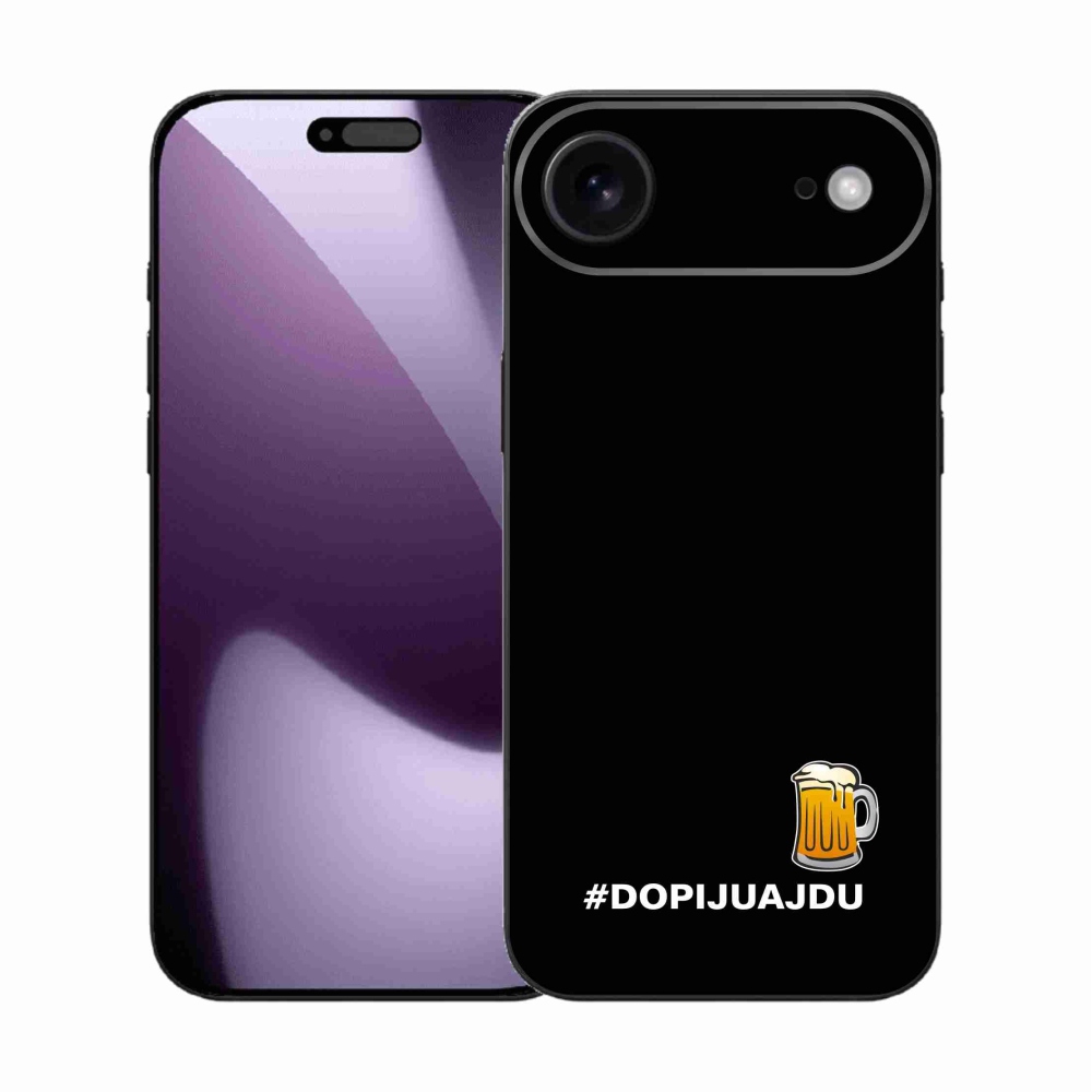 Gelový kryt mmCase na iPhone 17 Air - pivní motiv 1 černé pozadí