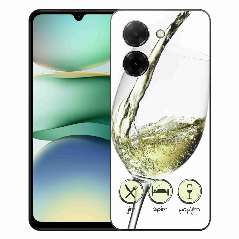 Gelový kryt mmCase na Xiaomi Redmi A5 (171.7x77.8x8.3mm) - sklenička vína bílé