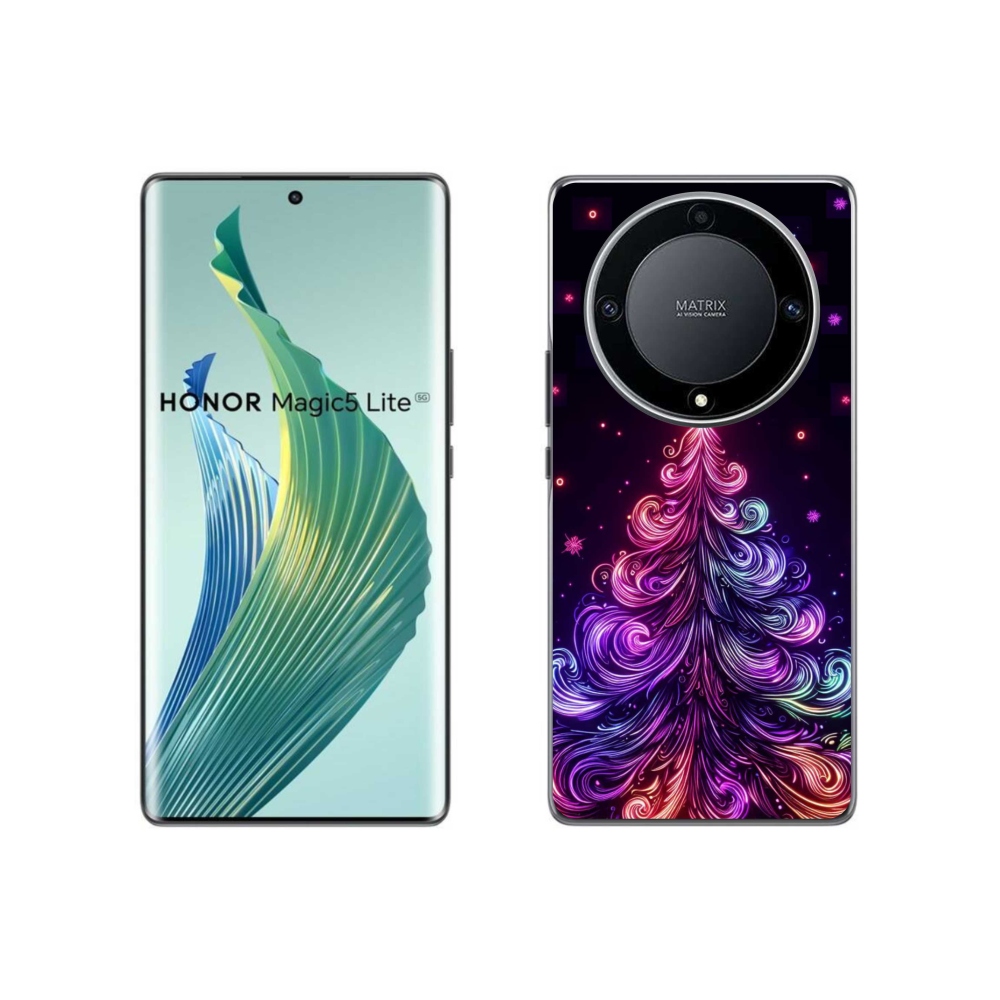Gelový kryt mmCase na Honor Magic 5 Lite 5G - neonový vánoční stromek 1