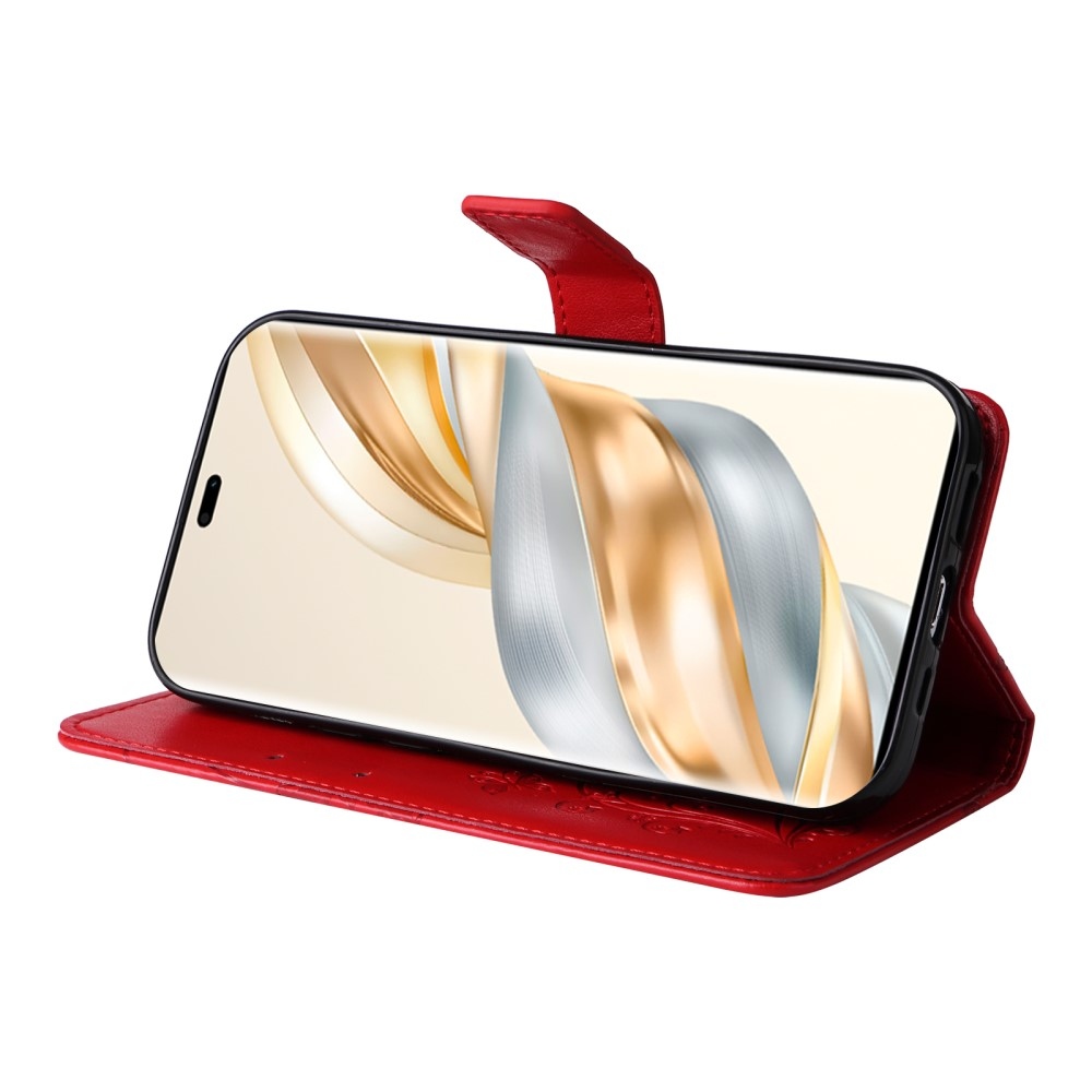 Big Butterfly knížkové pouzdro na Honor Magic 7 Lite 5G - červené