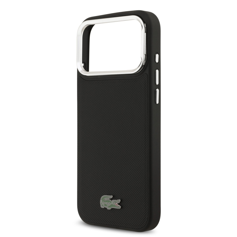 Lacoste Iconic Petit Pique Camera Stand MagSafe Zadní Kryt pro iPhone 17 Pro Max Black