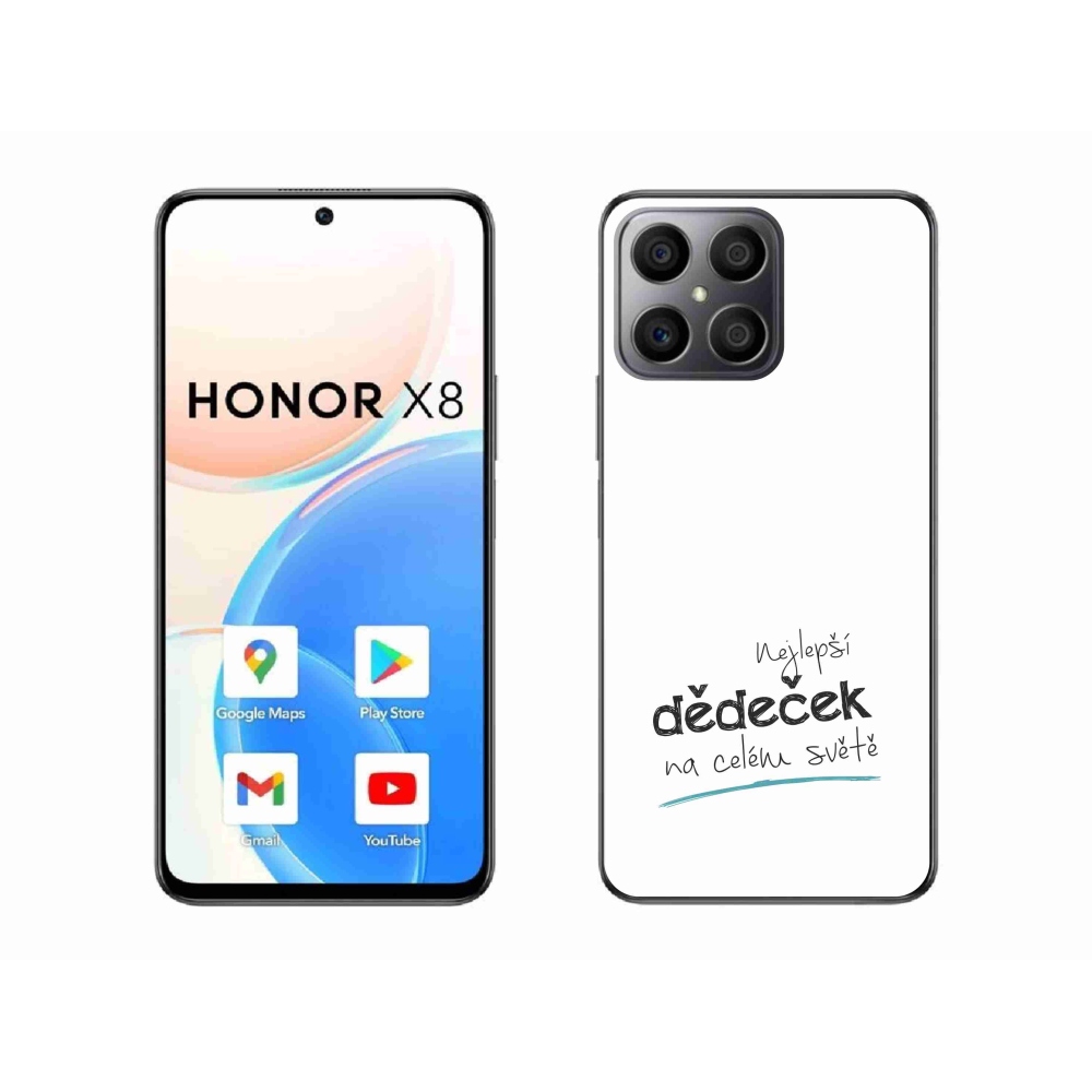 Gelový kryt mmCase na Honor X8 4G - nejlepší dědeček 3 bílé pozadí