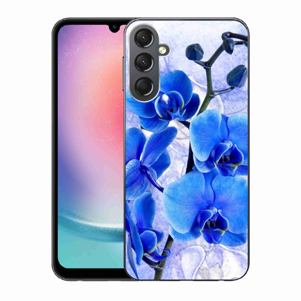 Gelový kryt mmCase na Samsung Galaxy A24 - modré květy