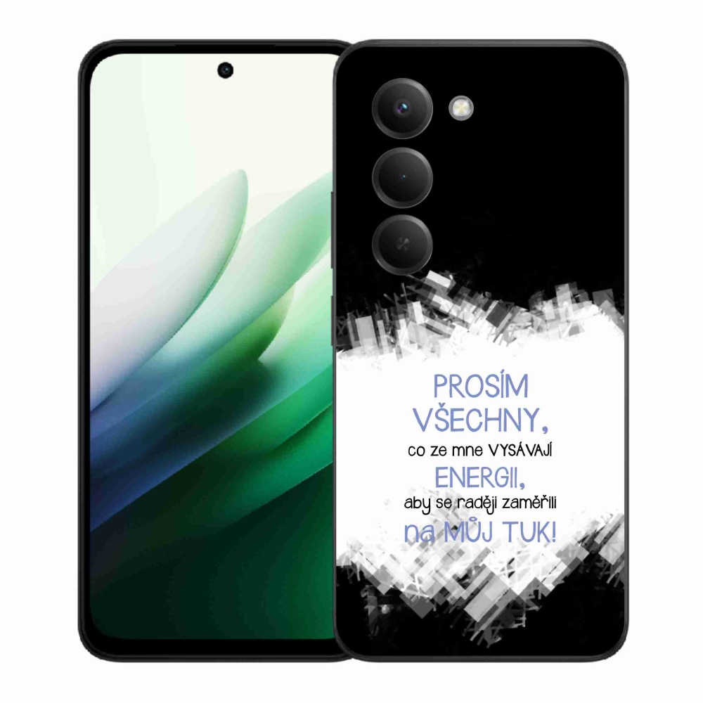 Gelový kryt mmCase na Xiaomi Redmi 15 5G (169mm) - vtipný text 1 modrý
