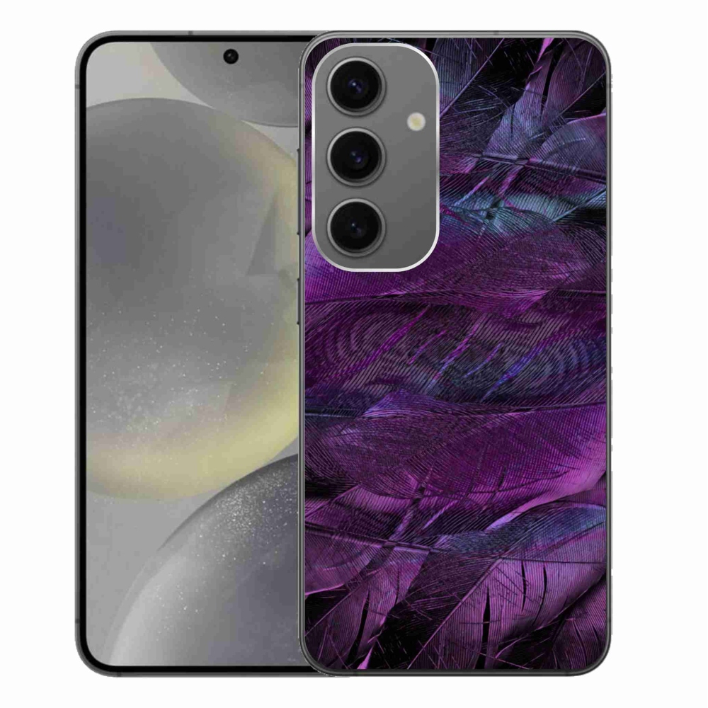 Gelový kryt mmCase na Samsung Galaxy S24+ - fialová pírka