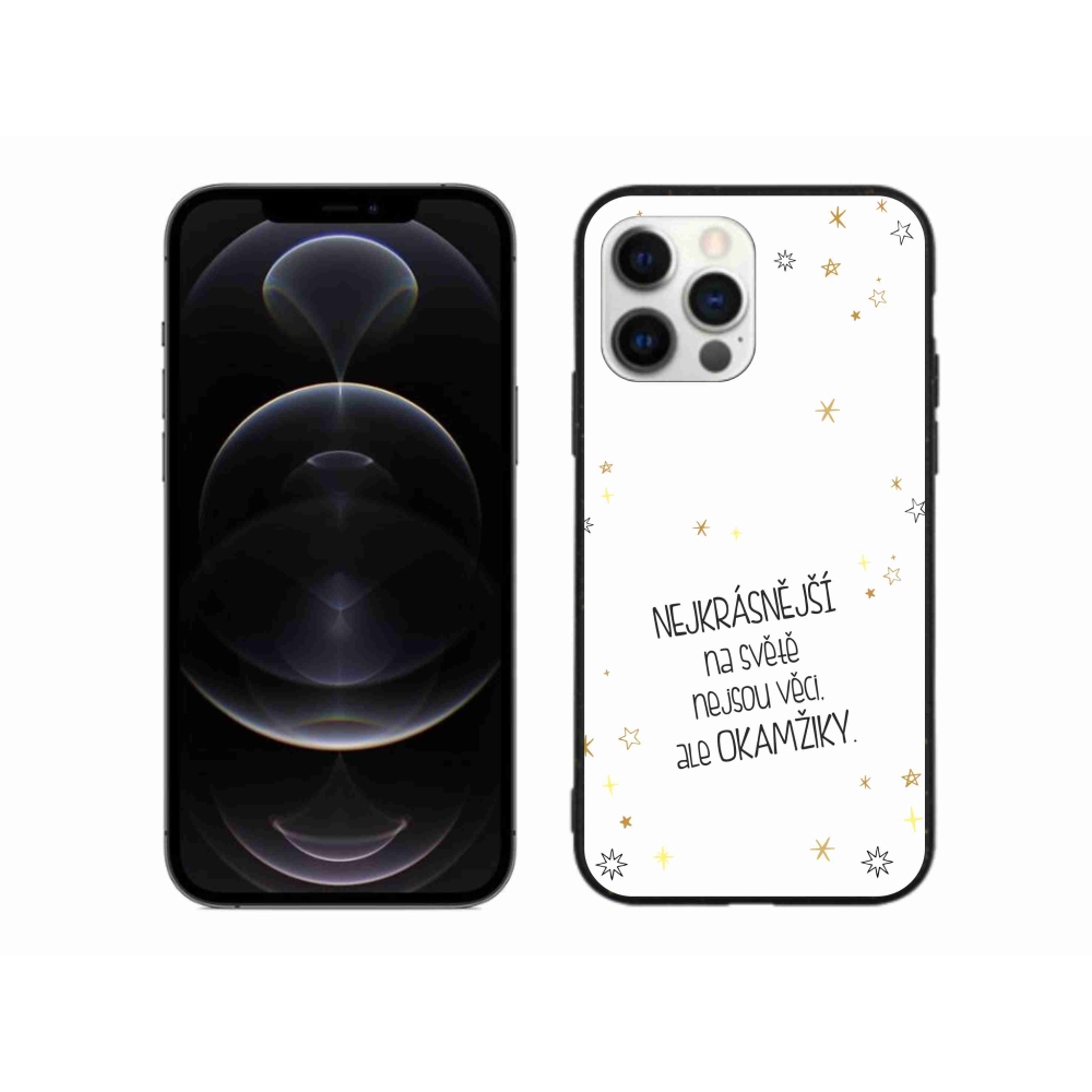 Gelový kryt mmCase na iPhone 12 Pro Max - citát 4 bílé pozadí