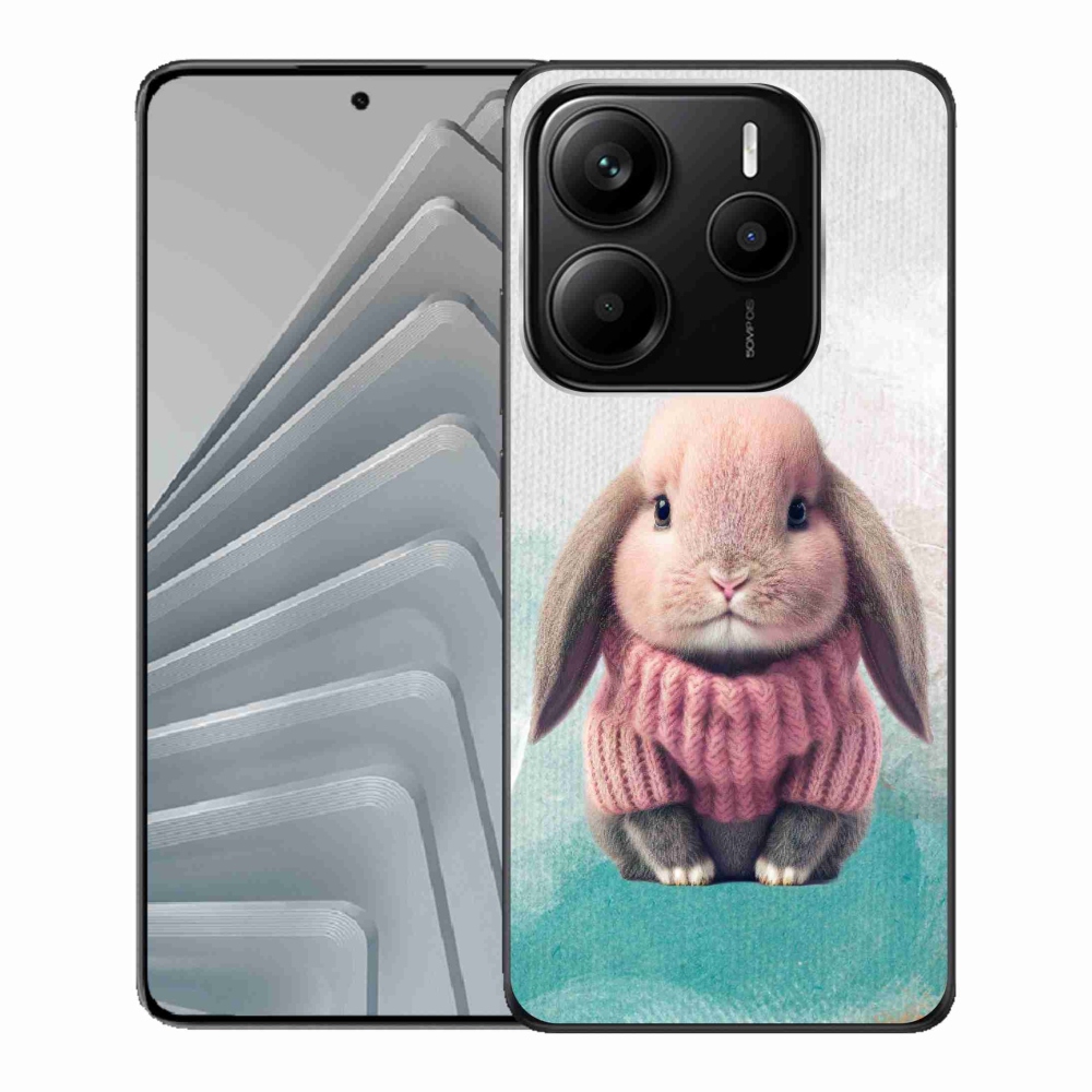 Gelový kryt mmCase na Xiaomi Redmi Note 14 5G - králíček ve svetru