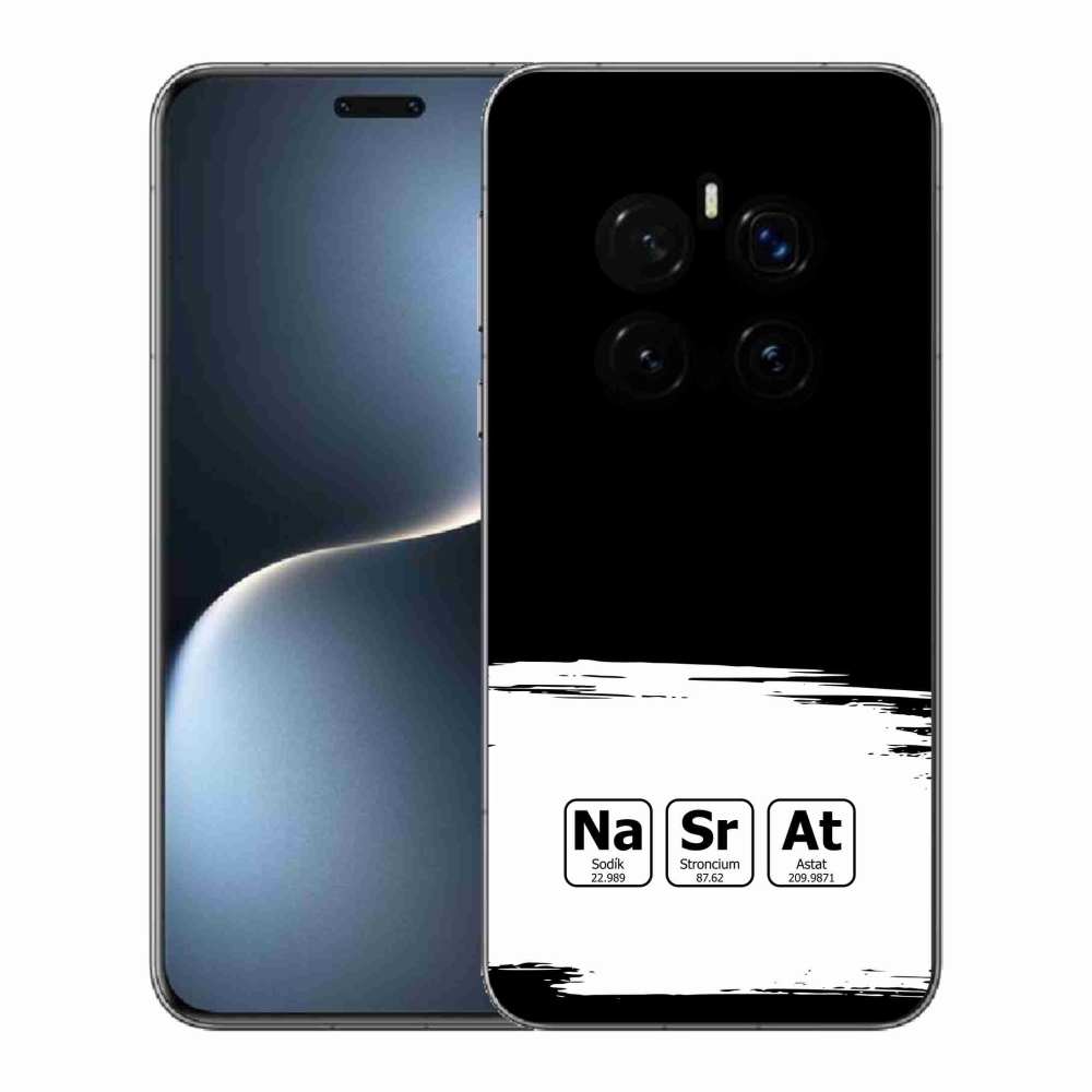 Gelový kryt mmCase na Honor Magic 7 Pro 5G - chemické prvky bíločerné pozadí