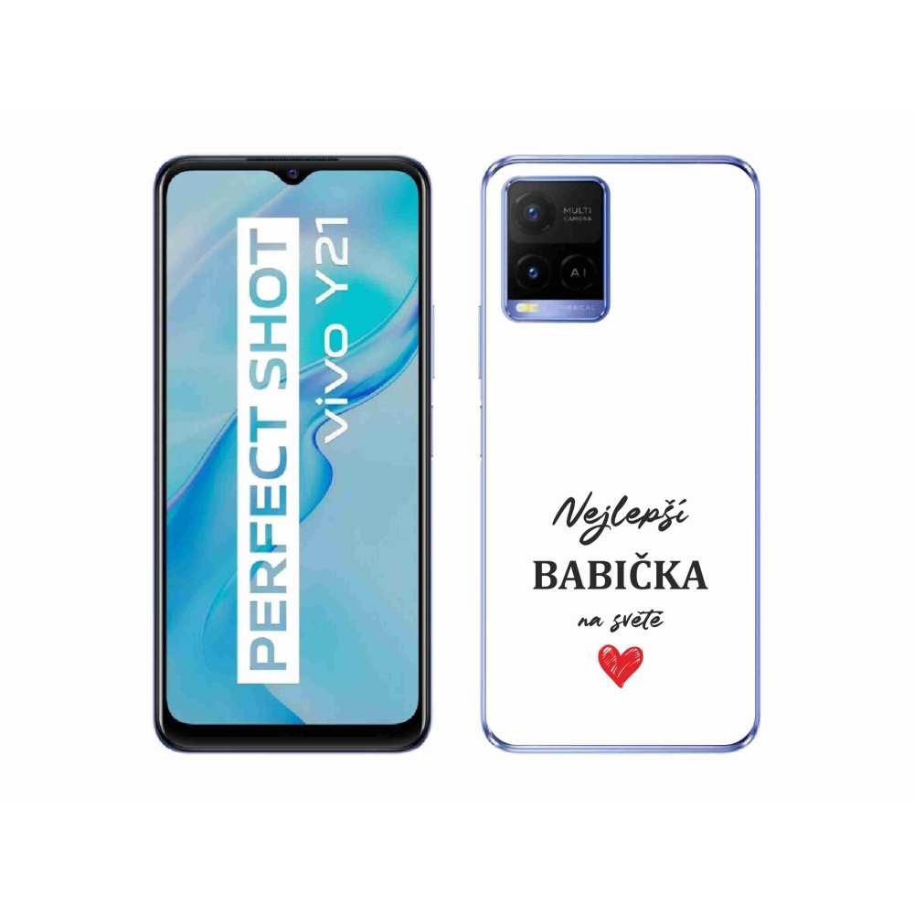 Gelový kryt mmCase na Vivo Y21/Y21s/Y33s - nejlepší babička 1 bílé pozadí