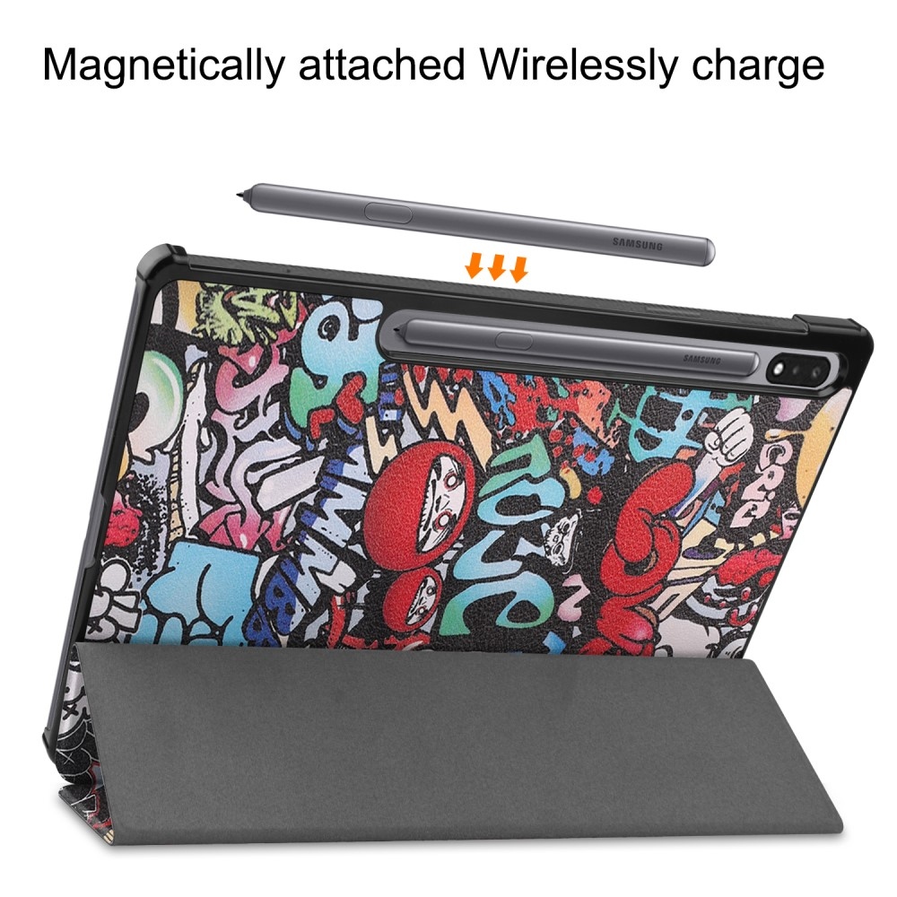 Print chytré zavírací pouzdro na Samsung Galaxy Tab S9+/Tab S10+ - graffiti