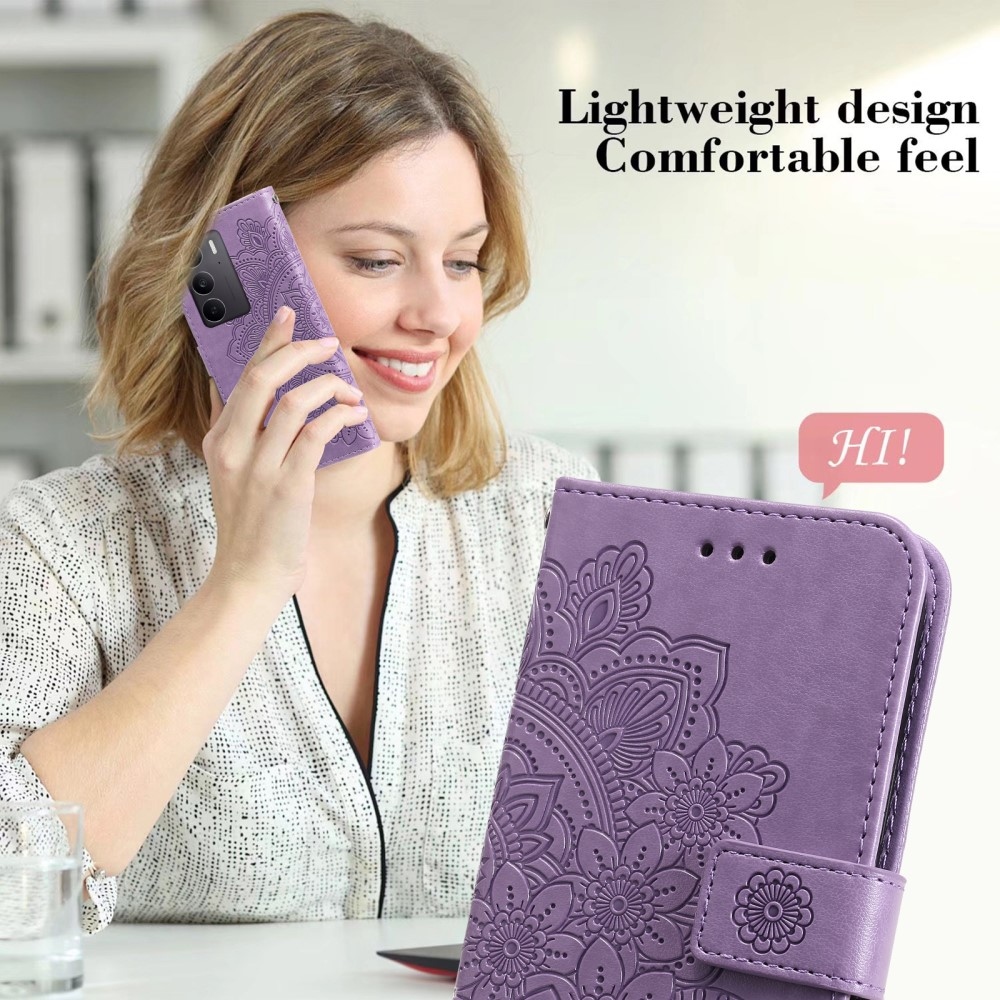 Mandala knížkové pouzdro na Realme C75 - fialové