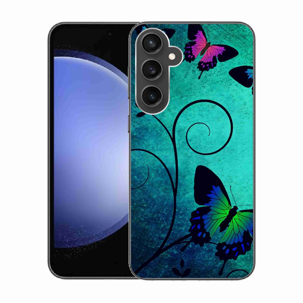 Gelový kryt mmCase na Samsung Galaxy S23 FE - barevní motýli