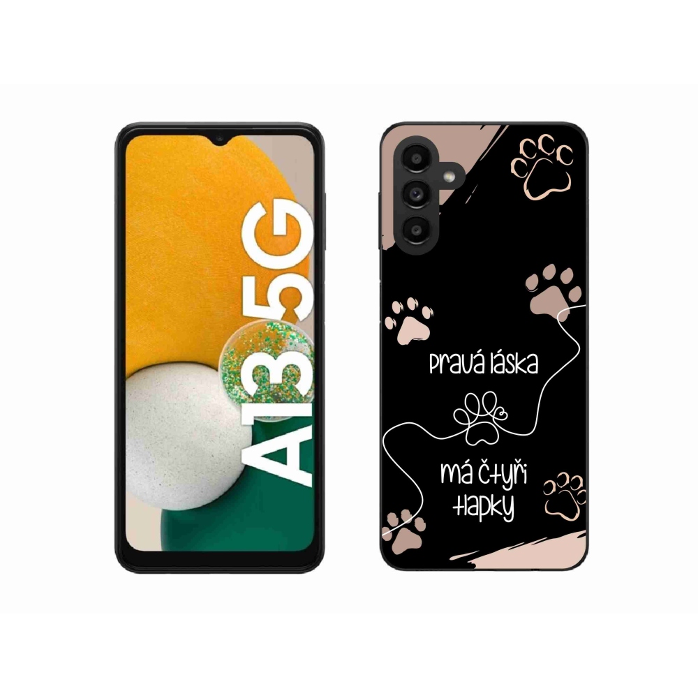 Gelový kryt mmCase na Samsung Galaxy A13 5G - psí motiv 1 černé pozadí