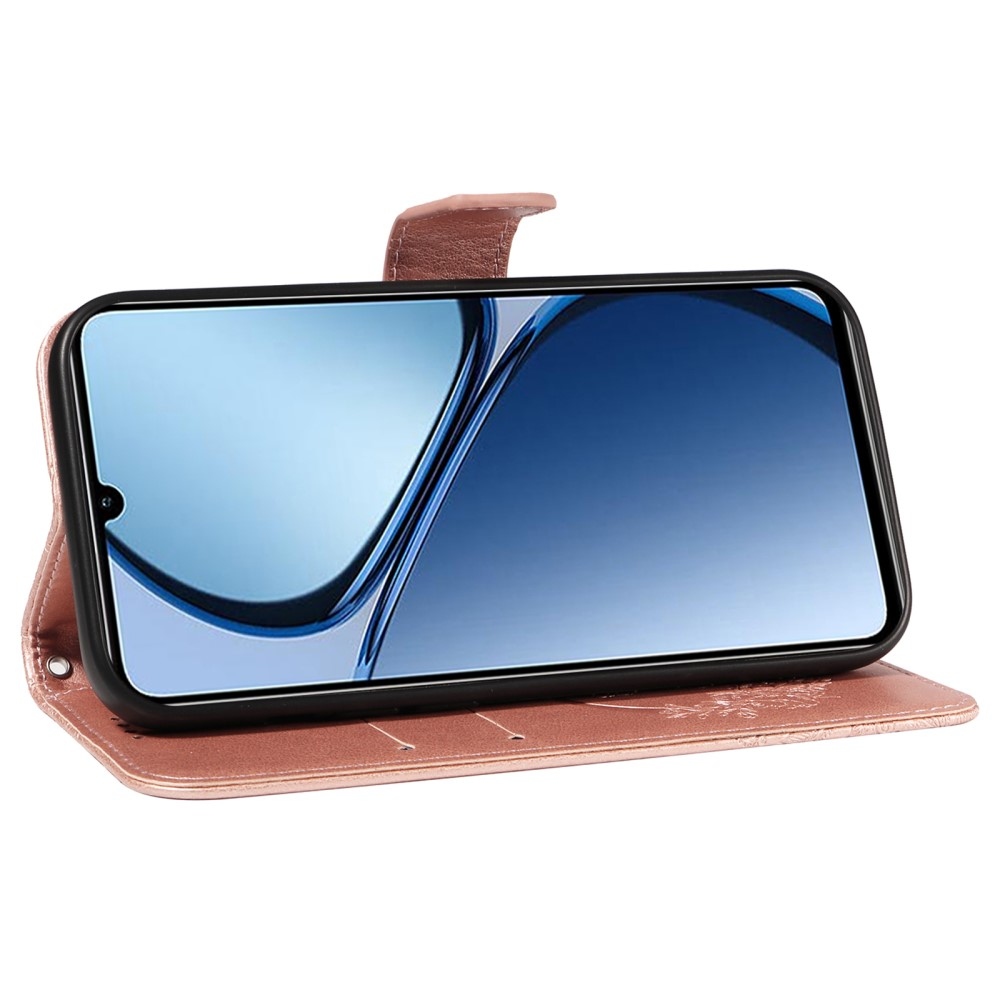 Floral Butterfly knížkové pouzdro na Realme C61/C63 - růžovozlaté