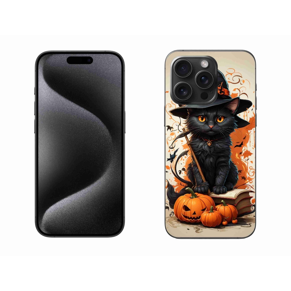 Gelový kryt mmCase na iPhone 15 Pro Max - kocour čaroděj