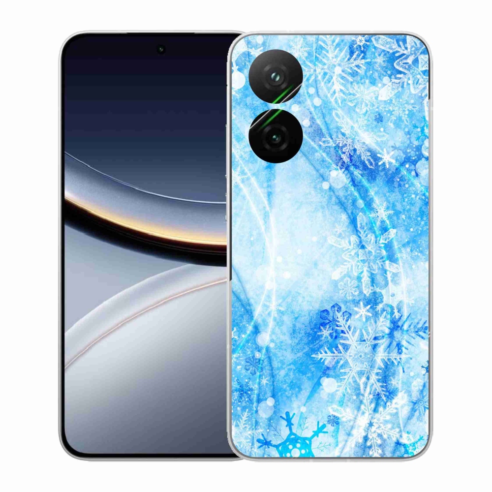 Gelový kryt mmCase na Xiaomi Poco F7 5G - sněhové vločky