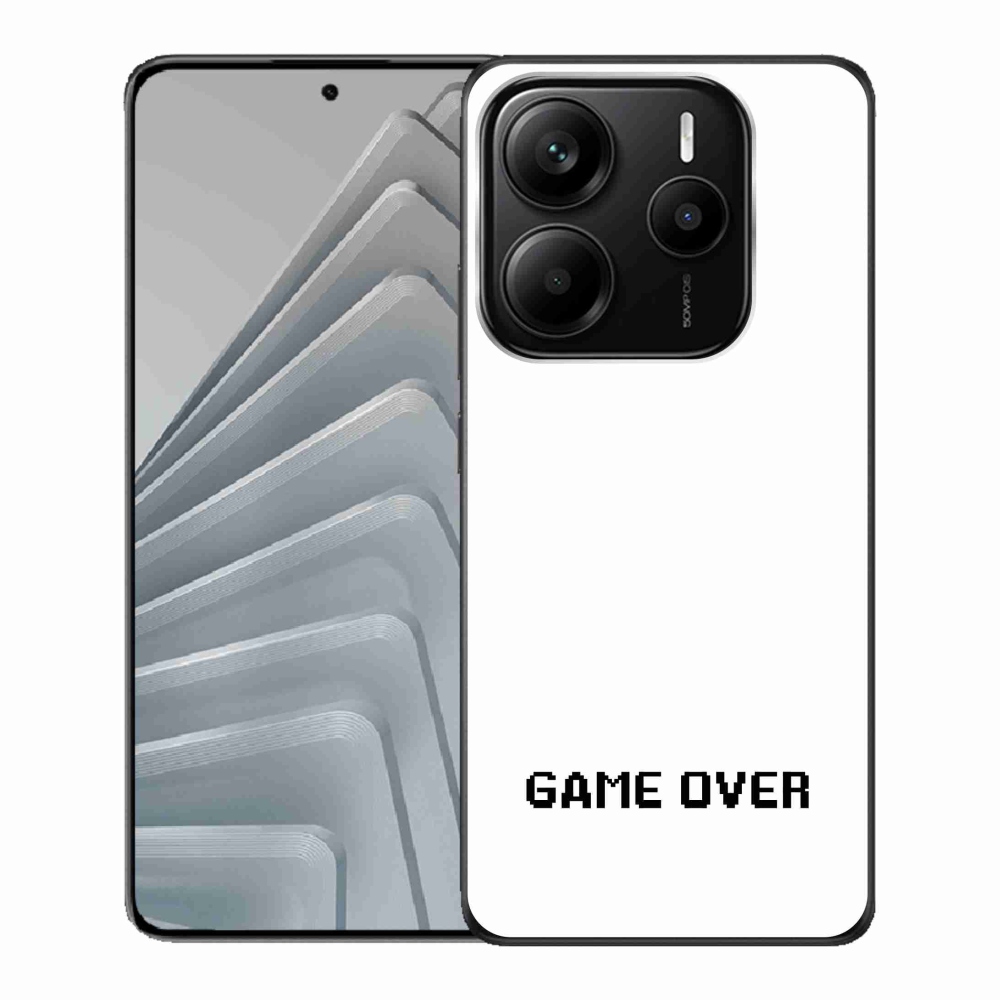 Gelový kryt mmCase na Xiaomi Redmi Note 14 5G - game over bílé pozadí