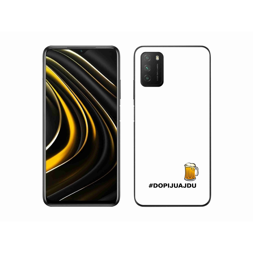 Gelový kryt mmCase na Xiaomi Poco M3 - pivní motiv 1 bílé pozadí