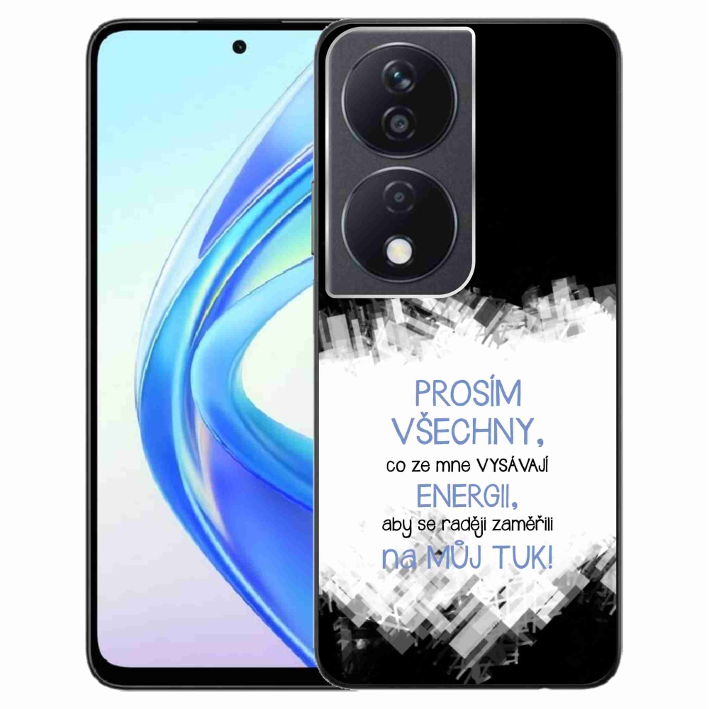 Gelový kryt mmCase na Honor X7b/Honor 90 Smart - vtipný text 1 modrý